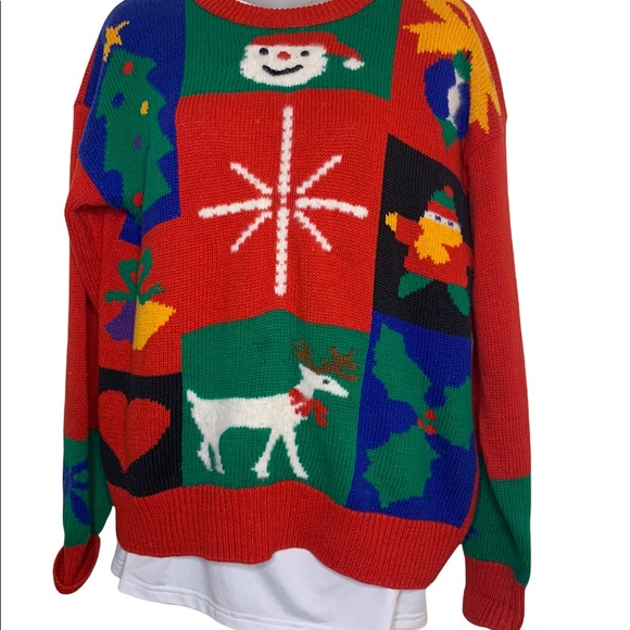 Fun Vintage 80's Christmas Sweater Allison Smith Sz S - Picture 3 of 8